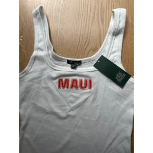 New Women's Wild Fable *Maui* Ribbed Tank Top Stretchy White Size Medium thumbnail 2