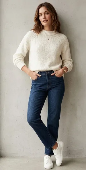 Banana Republic Boucle‎ Pullover Sweater White Merino Wool Blend Large 514676-02 thumbnail 1
