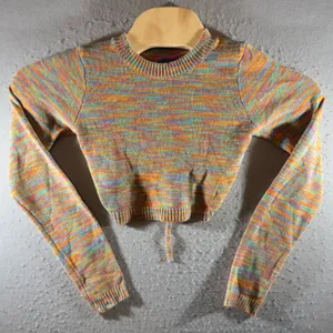1695 | NWT Edikted Boho Festival Open Back Cutout Crop Sweater Pink Womens S Y2K thumbnail 1