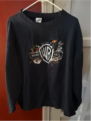 Vintage 1999 Warner Bros Looney Tunes Crewneck Sweatshirt Black Bugs Bunny XL thumbnail 6