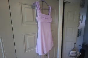 Shein special ocassion mini short dress ruched top in lilac purple size small. thumbnail 3