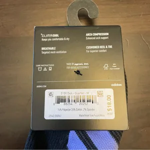 Adidas Quarter Socks Women Sz 5-10 NWT 3 Pack ClimaCool Black Training Athletic thumbnail 5