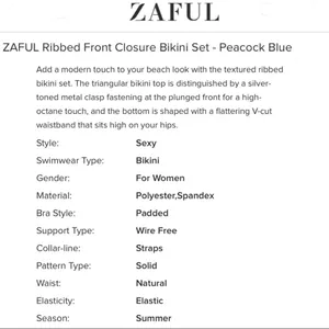 NWT Zaful Ribbed Front Closure 2-pc Bikini Set S thumbnail 10