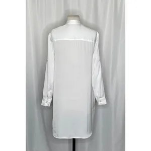 SUMMERSALT The Silky Luxe Short Effortless Shirtdress Cover-Up Solid‎ White XS thumbnail 8