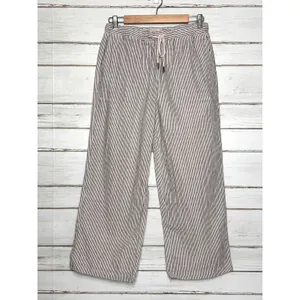 Thread & Supply Anita Striped Wide Leg Pants Size Small Cotton Drawstring thumbnail 2