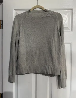 Everlane 100% cotton boxy crop mock neck sweater size m thumbnail 1
