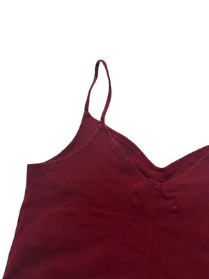 Hollister Burgundy Ribbed Sweetheart Cami Crop Top Tank Shirt Low Medium Women's thumbnail 3