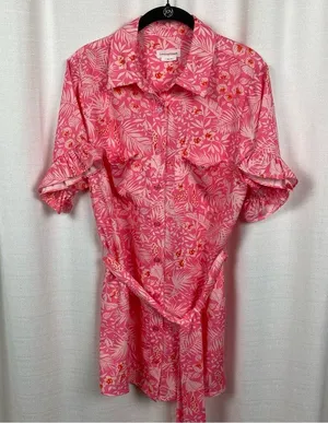 Revolve Lovers and Friends Pink Floral Juliet Mini Shirt Dress Sz.S thumbnail 6