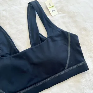 NWT Offline by Aerie Black with Gray Stitching Goals Padded Sports Bra - Size: S thumbnail 2