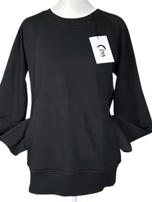 Zyia Active Oh So Soft Pocket Crewneck Sweatshirt Black Size XL thumbnail 4