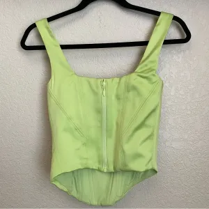 House of CB Rafa Corset‎ top lime green satin neon size XS NWOT thumbnail 7