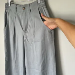 Madewell The Neale Straight-Leg Pant in Drapeweave Overcast Blue Women's Size 6 thumbnail 5
