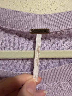 Free People Found My Friend Textured Pullover Sweatshirt Lilac Purple Small thumbnail 5