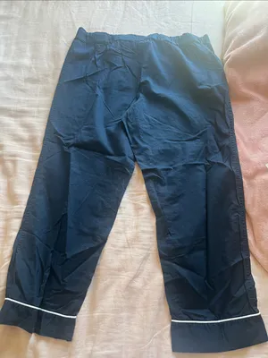J. Crew Navy Drawstring Jogger Pants with White Piping thumbnail 4
