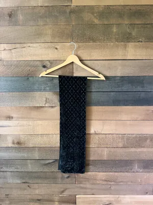 Cejon Black Silk Burnout Velvet Floral Skinny Scarf 56 Inch thumbnail 3