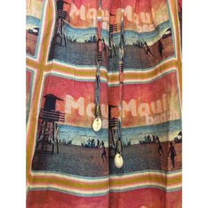 C&C California Maui Beach Linen Pants Size Medium Drawstring Elastic Waist Boho thumbnail 2