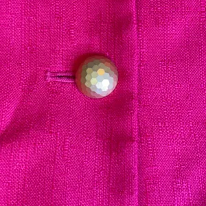 Vintage Casual Corner Fuchsia Short Sleeve Blazer Jacket Gold Buttons thumbnail 4