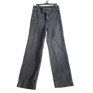 Express High Rise Wide Leg Trouser Jeans Sz 6 R Gray Denim Grunge Edgy Utility thumbnail 2