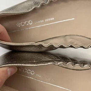 ECCO Size 8 Ballet Flat Shoes Incise Enchant Metallic Bronze Leather Ballerina thumbnail 10