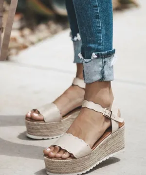 Nude Scalloped espadrille Tan Size 10 thumbnail 1