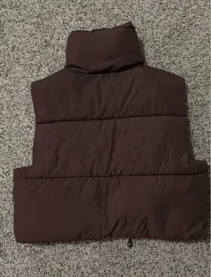 Cropped Brown Vest Amazon Puffer thumbnail 5