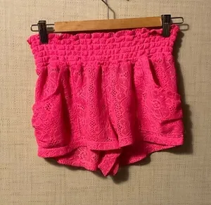 OP High Waist Pink Lace Shorts thumbnail 1