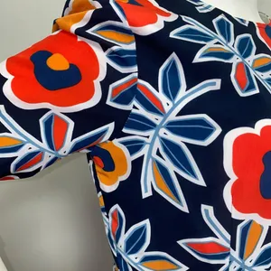 Hutch Retro Navy Blue Orange Floral Mini Dress 3/4 Sleeve Women's Size 10 Petite thumbnail 4