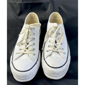 Converse Chuck Taylor All Star Low Top Leather Platform Sneakers White 7 Women’s thumbnail 2