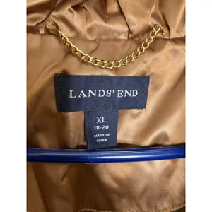 Lands' End Puffer Jacket Womens XL Bronze Excellent Down Quilted Metallic Coat thumbnail 2