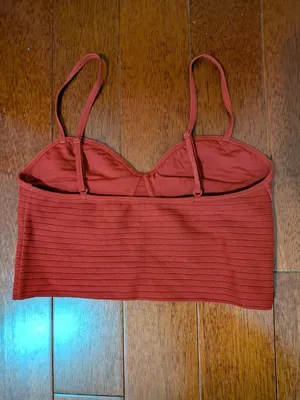 Garage Rust Ribbed Longline Spaghetti Strap Tank Top M thumbnail 2