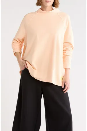 Free People Peach Cotton Restortation Long Sleeve Cotton Top Size Small thumbnail 1