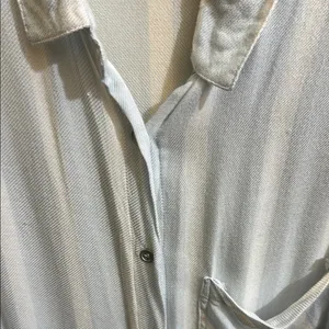 Cotton On Cream Powder Blue Relaxed Button Down Shirt thumbnail 4
