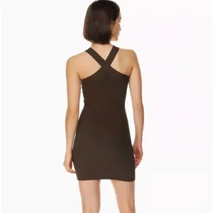 Aritzia Babaton Sculpt Knit Cross Coffee Bean Dress NWT Size XS thumbnail 5
