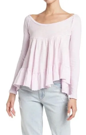 Free People Sundae Tee in Frost Lavender XS thumbnail 2