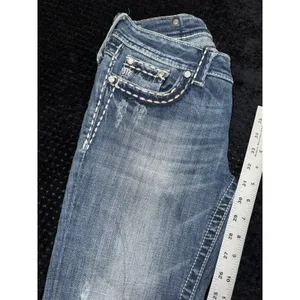 Miss Me Womens Bootcut Jeans Medium Wash Embroidered Studded Mid Rise Sz 29 thumbnail 13