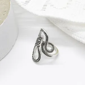 Boho Silver Snake Ring thumbnail 2