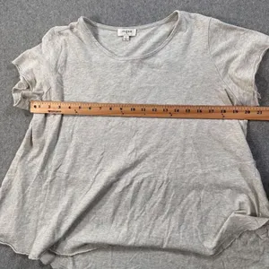 Umgee Short Sleeve Cut Off Tee Shirt Women's Large Linen Blend High Low Top thumbnail 8