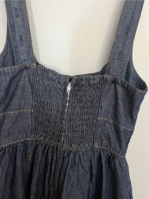 Altar'd State Dark Blue Denim Tank Dress thumbnail 4