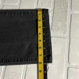 Levis 505 Straight Jeans Womens 33 Charcoal Black Gray High Rise Stretch Crop‎ thumbnail 5