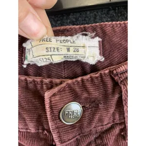 Free People Corduroy Pants Burgundy Wine Skinny Retro Boho Womens Size 28 thumbnail 3