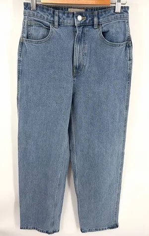 Everlane women’s the way high wide leg light wash denim jean size 26 thumbnail 1