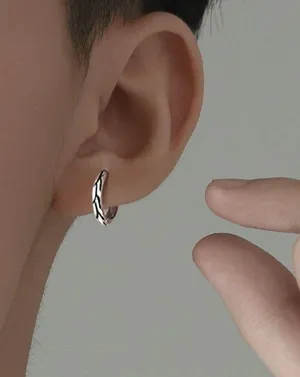 925 Silver Plated Small Hoop Earrings for Men Women,Silver Hoop Earrings,Punk Hip Hop Earrings thumbnail 4