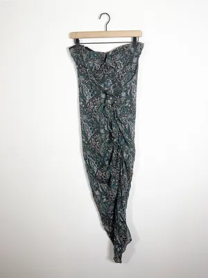 Veronica Beard Peyton Strapless Ruched 100% Silk Midi Dress Size 4 thumbnail 4