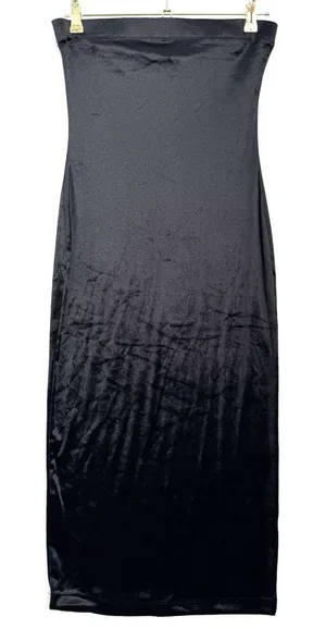 TCEC Couture Black Velour Strapless Maxi Dress Women L Bodycon Formal Evening thumbnail 1