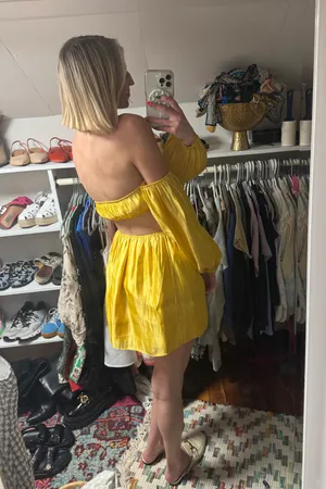 Revolve Yellow Cut-Out Cocktail Dress thumbnail 3