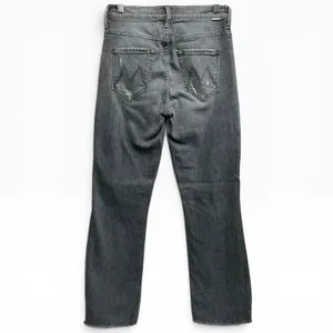 MOTHER TheInsider Crop Step Fray Jeans Ace‎ Of Spades Grey Distressed Size 25 XS thumbnail 4