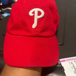 Phillies Red Baseball Cap with White Logo thumbnail 5