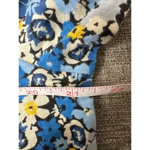 American Sweetheart Floral Print Long Sleeve Top Blue Yellow Womens Sz Medium thumbnail 6