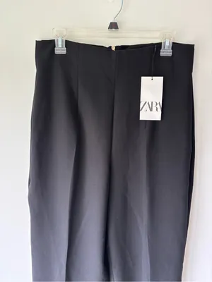 Zara Black High Waisted Wide Leg Trouser Dress Pants Business Professional Work thumbnail 2