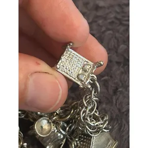 S53 bracelet Kookoo golf Santa and more 925 sterling silver heavy 7.25 inch long thumbnail 9
